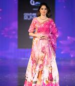 pink Motif Print Satin SemiStitched Lehenga Choli With Unstitched sequin Work Blouse and Dupatta