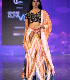 multicolor Motif Print Satin SemiStitched Lehenga Choli With Unstitched sequin Work Blouse and Dupatta