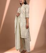 Mint green  straight fit chanderi kurta set 