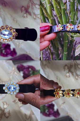 Stone stud rodium  combo bakal color multi material metal size 3.5 inch