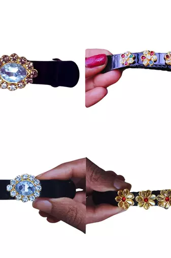 Stone stud rodium  combo bakal color multi material metal size 3.5 inch