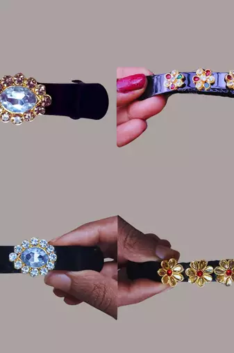 Stone stud rodium  combo bakal color multi material metal size 3.5 inch