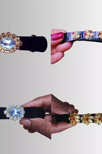 Stone stud rodium  combo bakal color multi material metal size 3.5 inch