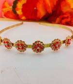 Stone stud gold plated  hair band color golden material brass  size free size