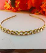 Stone stud gold plated  hair band color golden material brass  size free size