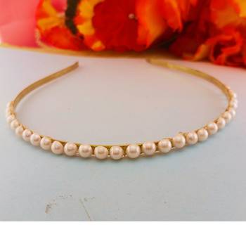 Stone stud gold plated  hair band color golden material brass  size free size 1