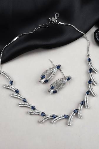 silver-plated ad jewelry set for women – perfect gift for all occasions blue color