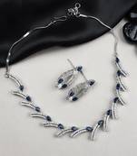 silver-plated ad jewelry set for women     perfect gift for all occasions blue color