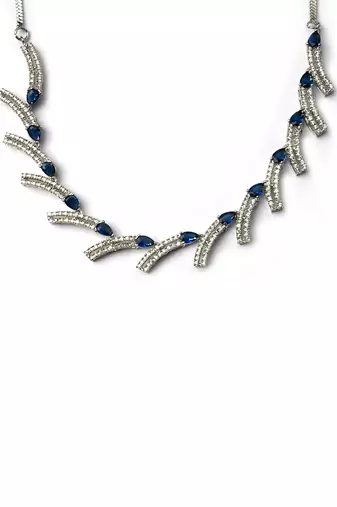 silver-plated ad jewelry set for women     perfect gift for all occasions blue color