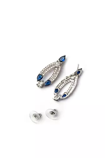silver-plated ad jewelry set for women     perfect gift for all occasions blue color