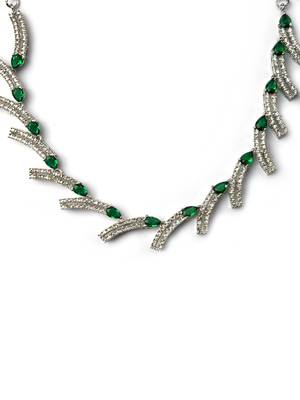 silver-plated ad jewelry set for women     perfect gift for all occasions green color 4