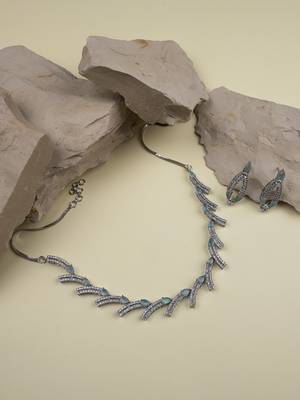 silver-plated ad jewelry set for women     perfect gift for all occasions turquoise color 1