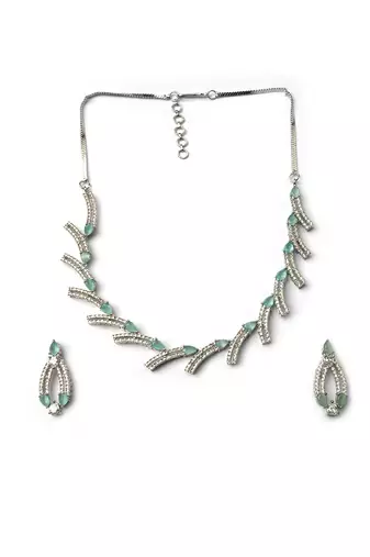 silver-plated ad jewelry set for women     perfect gift for all occasions turquoise color
