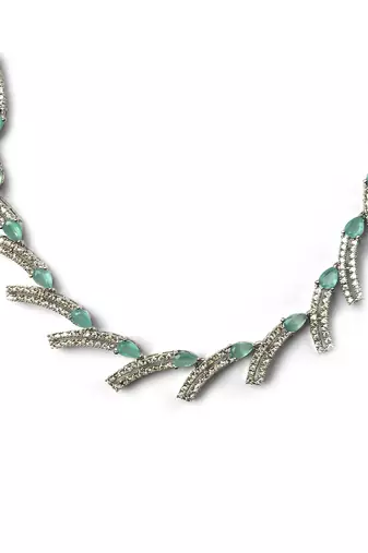 silver-plated ad jewelry set for women     perfect gift for all occasions turquoise color