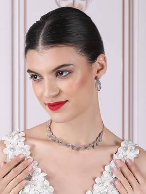 silver-plated ad jewelry set for women     perfect gift for all occasions pink color 1
