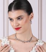 silver-plated ad jewelry set for women     perfect gift for all occasions pink color