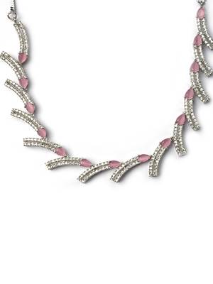 silver-plated ad jewelry set for women     perfect gift for all occasions pink color 4