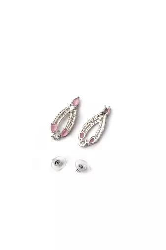 silver-plated ad jewelry set for women     perfect gift for all occasions pink color