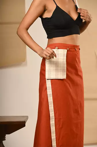 Reversible drape skirt