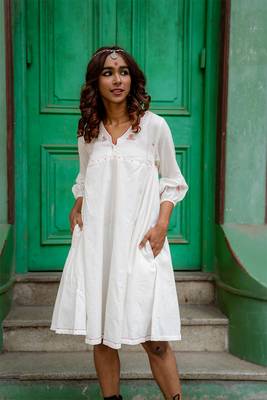 Shvet- a-line panelled dress 1