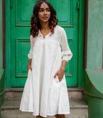 Shvet- a-line panelled dress