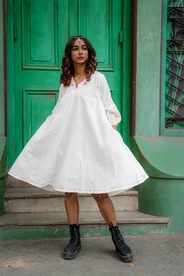 Shvet- a-line panelled dress 2