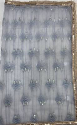 Glamorous Light Grey Net With Sequins And Thread Embroidery Real Mirror Work Lehenga Choli For Wedding 7