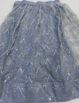 Glamorous Light Grey Net With Sequins And Thread Embroidery Real Mirror Work Lehenga Choli For Wedding 8