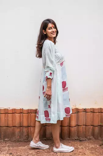A-line panelled dress