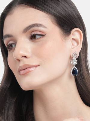 Styslish blue water drop earrings 1