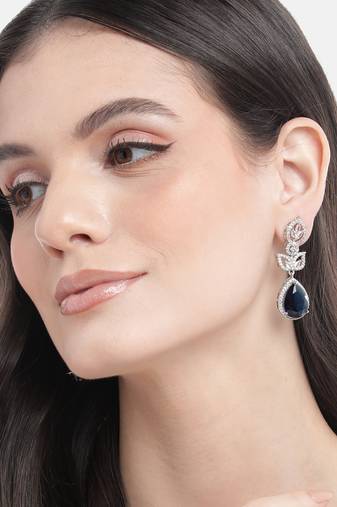 Styslish blue water drop earrings