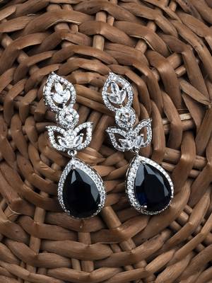 Styslish blue water drop earrings 2