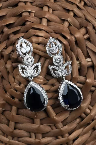 Styslish blue water drop earrings