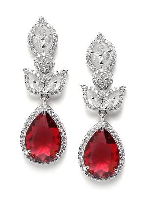 Styslish red water drop earrings 3
