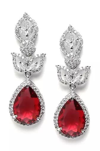 Styslish red water drop earrings