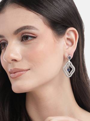 Exquisite blue ad leaf earrings 1