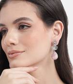 Styslish pink water drop earrings
