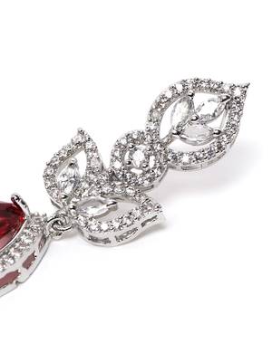 Styslish red water drop earrings 4