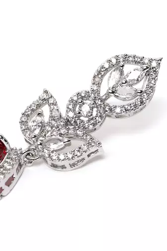 Styslish red water drop earrings