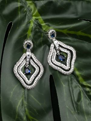 Exquisite blue ad leaf earrings 2