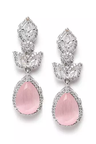 Styslish pink water drop earrings