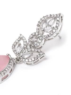 Styslish pink water drop earrings 4