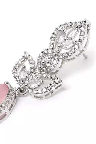 Styslish pink water drop earrings