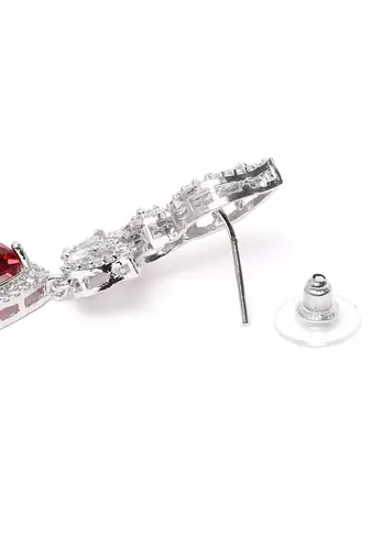 Styslish red water drop earrings