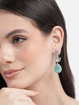 Styslish turquoise water drop earrings 1