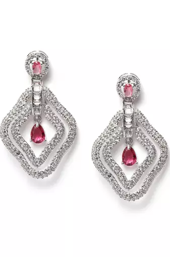 Exquisite red ad leaf earrings