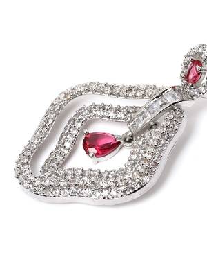 Exquisite red ad leaf earrings 4