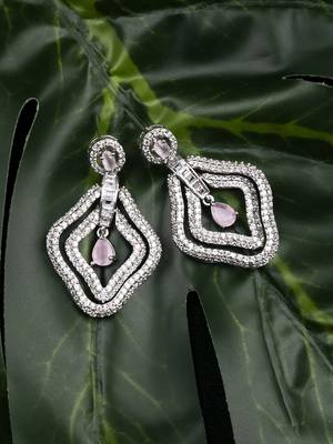 Exquisite pink ad leaf earrings 2