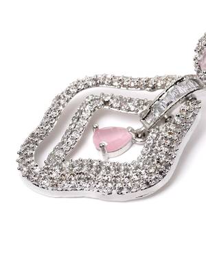 Exquisite pink ad leaf earrings 4