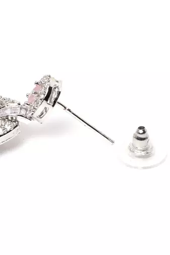 Exquisite pink ad leaf earrings